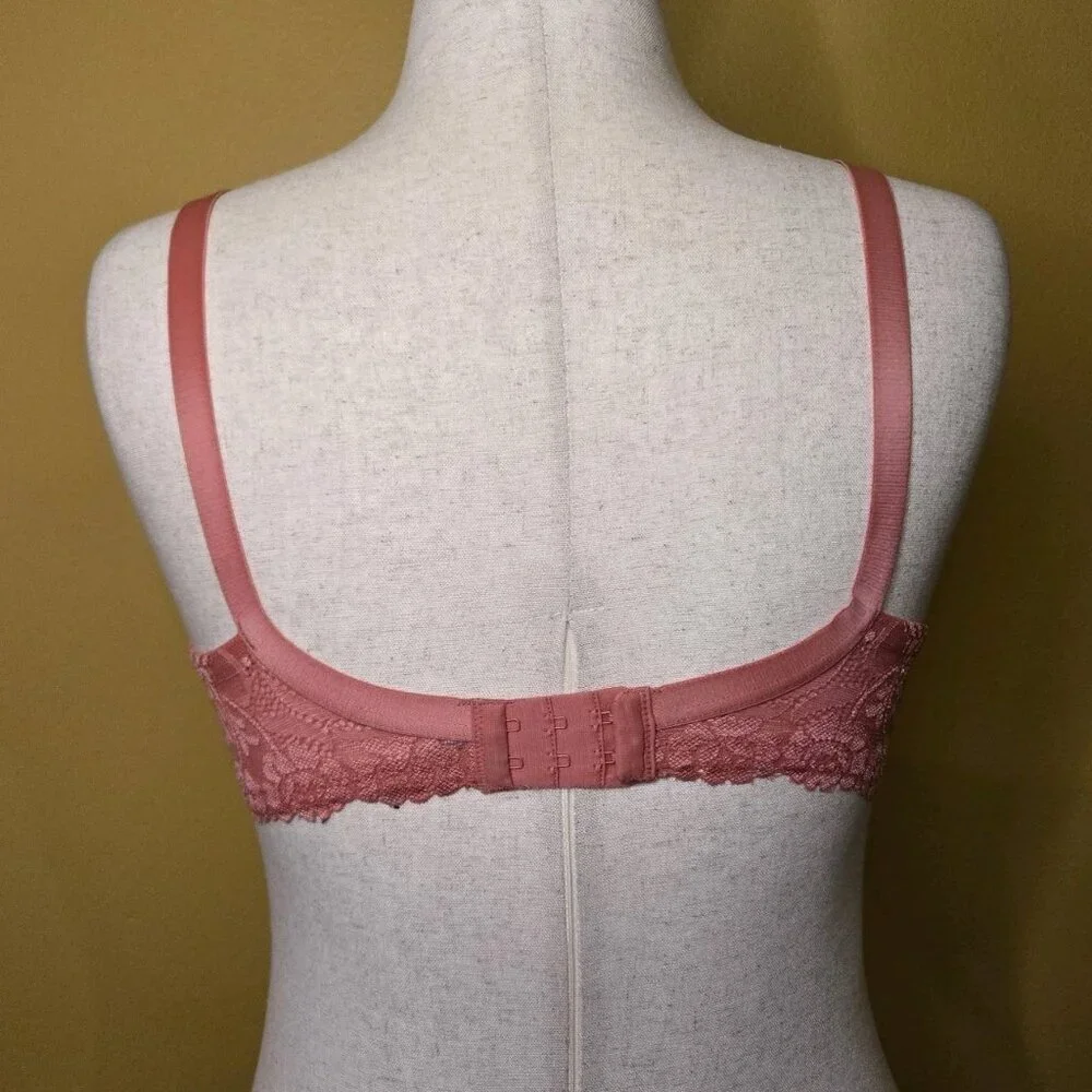 Maidenform One Fab Fit Custom Lift Underwire Bra Womens 36D Pink Lace 7009 27701
